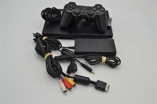Playstation 2 - Slim - Sort - Konsol - SNR AC8769718 (B Grade) (Genbrug)